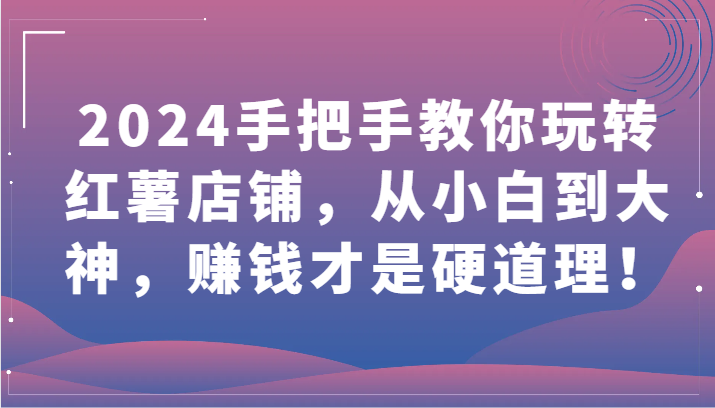 2024手把手教你玩转红薯店铺，从小白到大神，赚钱才是硬道理！-资源网