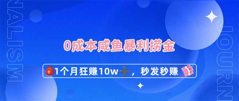 （14257期）0成本闲鱼暴利捞金，1个月狂赚10W+，秒发秒赚新玩法-资源网