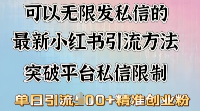 最新“摆烂式”引流打法，小红书私信引流，单天引流100+-资源网