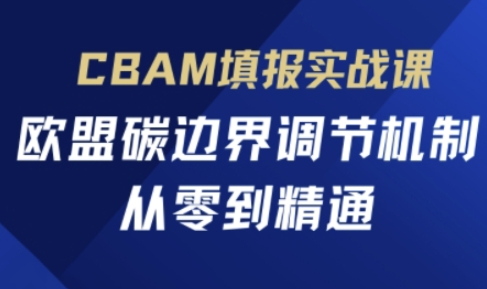 CBAM填报实战课，欧盟碳边界调节机制，从零到精通-资源网