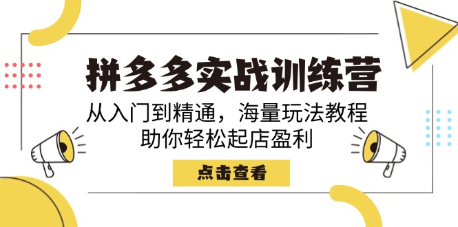（14392期）拼多多实战训练营，从入门到精通，海量玩法教程，助你轻松起店盈利-资源网
