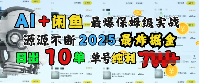 AI搞钱闲鱼最爆保姆级实战，纯靠转介绍日出10单纯利1k-资源网