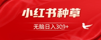 小红书种草，一台手机即可，无脑日入3张-资源网