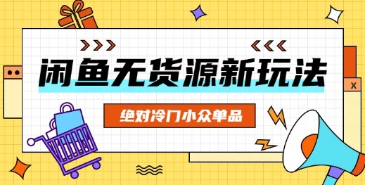 闲鱼无货源冷门单品项目，绝对冷门小众单品-资源网