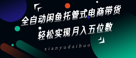 全自动闲鱼托管式电商带货，轻松实现月入五位数【揭秘】-资源网