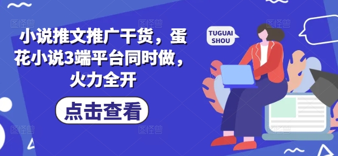 小说推文推广干货，蛋花小说3端平台同时做，火力全开-资源网