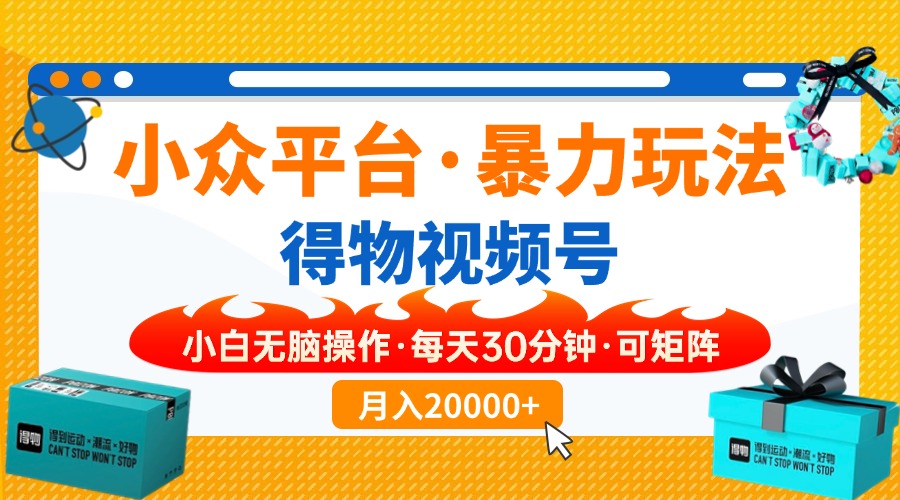 （14194期）小众平台暴力玩法，一键搬运爆款视频，可矩阵小白无脑操作，每天30分钟…-资源网