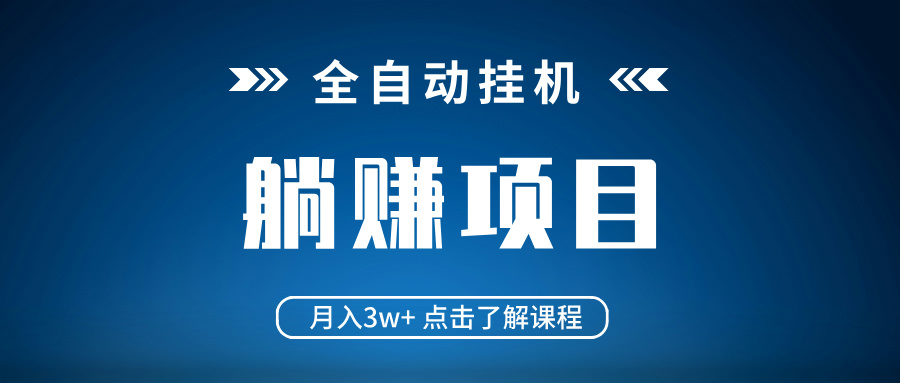 （14551期）全自动挂机项目 月入3w+ 真正躺平项目 不吃电脑配置 当天见收益-资源网