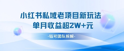 小红书私域项目新玩法，单月变现过W+-资源网