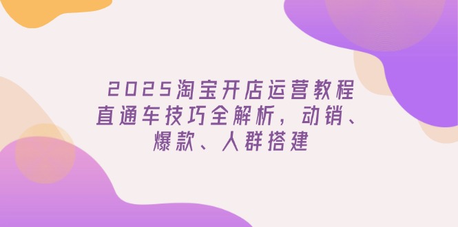 （14389期）2025淘宝开店运营教程更新，直通车技巧全解析，动销、爆款、人群搭建-资源网