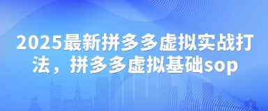 2025最新拼多多虚拟实战打法，拼多多虚拟基础sop-资源网