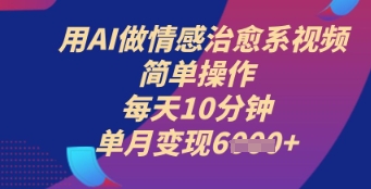 用AI做情感治愈系视频，简单操作，每天10分钟，单月变现6k+-资源网