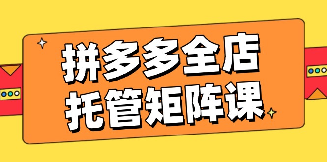 （14328期）拼多多全店托管矩阵课，盈利动销玩法，高效计划设置，提升店铺效益-资源网
