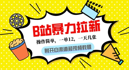 B站暴力拉新：一单12，一天几张，0门槛拉新(附渠道和教程)-资源网