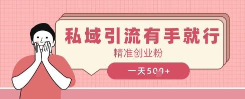 私域引流有手就行，日引500+精准创业粉-资源网