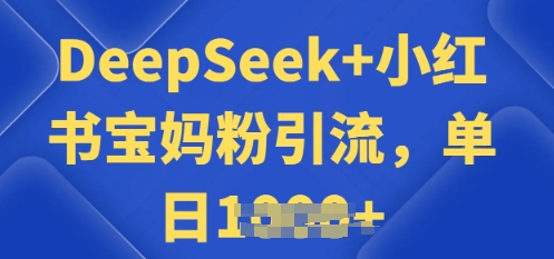 用 DeepSeek + 小红书做搬运工，每天 2 小时，引流宝妈粉月变现过W-资源网