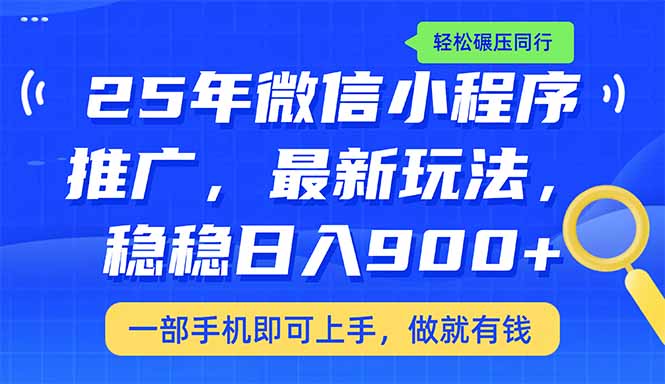 （14411期）25年最新小程序推广教学，稳定日入900+，轻松碾压同行-资源网