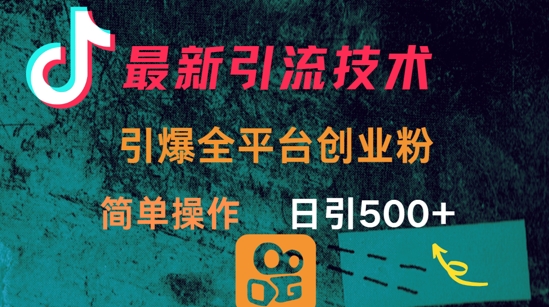 最新引流方法，引爆全平台的一个创业粉，简单操作日引300+-资源网