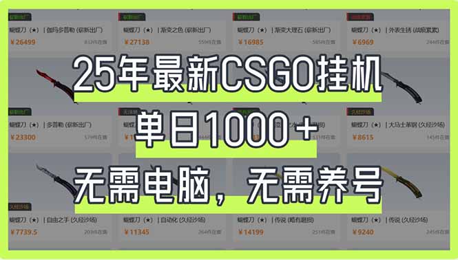 （14178期）25年最新CSGO挂机系统，单日1000+，无需电脑，无需养号，0基础可上手-资源网