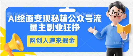 AI绘画变现秘籍：公众号流量主副业狂挣，网创人速来掘金-资源网