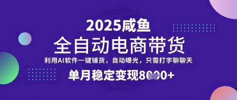全网首发【闲鱼全自动电商带货】三年磨一剑，一朝露锋芒，单月稳定变现8k+【揭秘】-资源网
