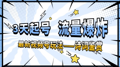 一天收入几张，视频号最新赛道—诗词鉴赏，3天必起，流量爆炸，新人也能轻松上手-资源网
