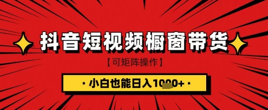 抖音短视频食品橱窗带货，小白轻松上手日入1k+【揭秘】-资源网