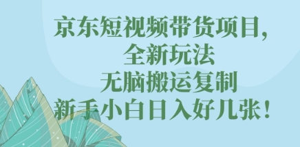 京东短视频带货项目，全新玩法，无脑搬运复制，新手小白日入好几张!-资源网