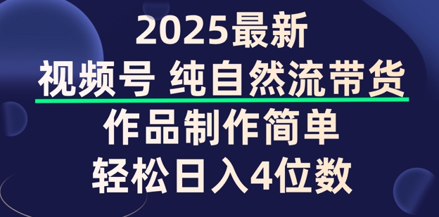 视频号纯自然流带货，作品制作简单，轻松日入4位数，保姆级教程-资源网