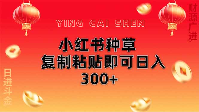 （14350期）小红书种草无脑操作复制粘贴即可日入300+-资源网