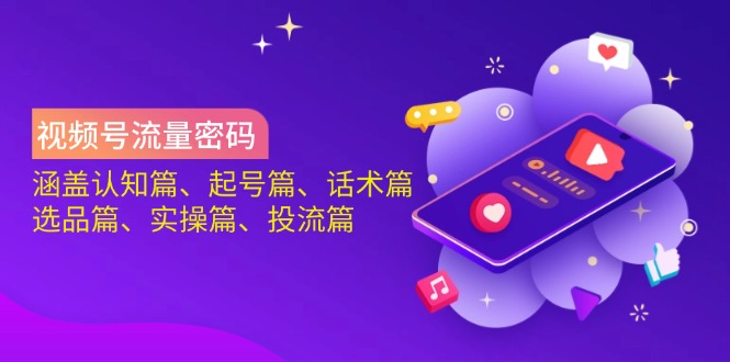 （14124期）视频号流量密码：涵盖认知篇、起号篇、话术篇、选品篇、实操篇、投流篇-资源网