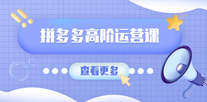 （14327期）拼多多高阶运营课：极致群爆款玩法，轻付费无尽复制，打造单品爆款之路-资源网