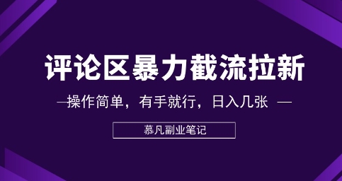 评论区暴力截流拉新：捡钱项目，操作简单，有手就行，日入几张-资源网