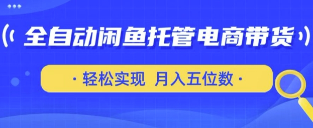 全自动闲鱼托管式电商带货，只需一部安卓手机和一个闲鱼号，轻松实现月入五位数【揭秘】-资源网