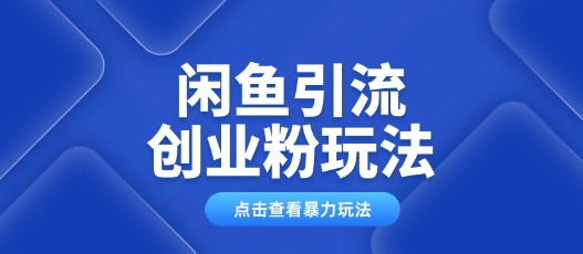 闲鱼引流创业粉0基础及可操作日引流百人保姆级教学-资源网